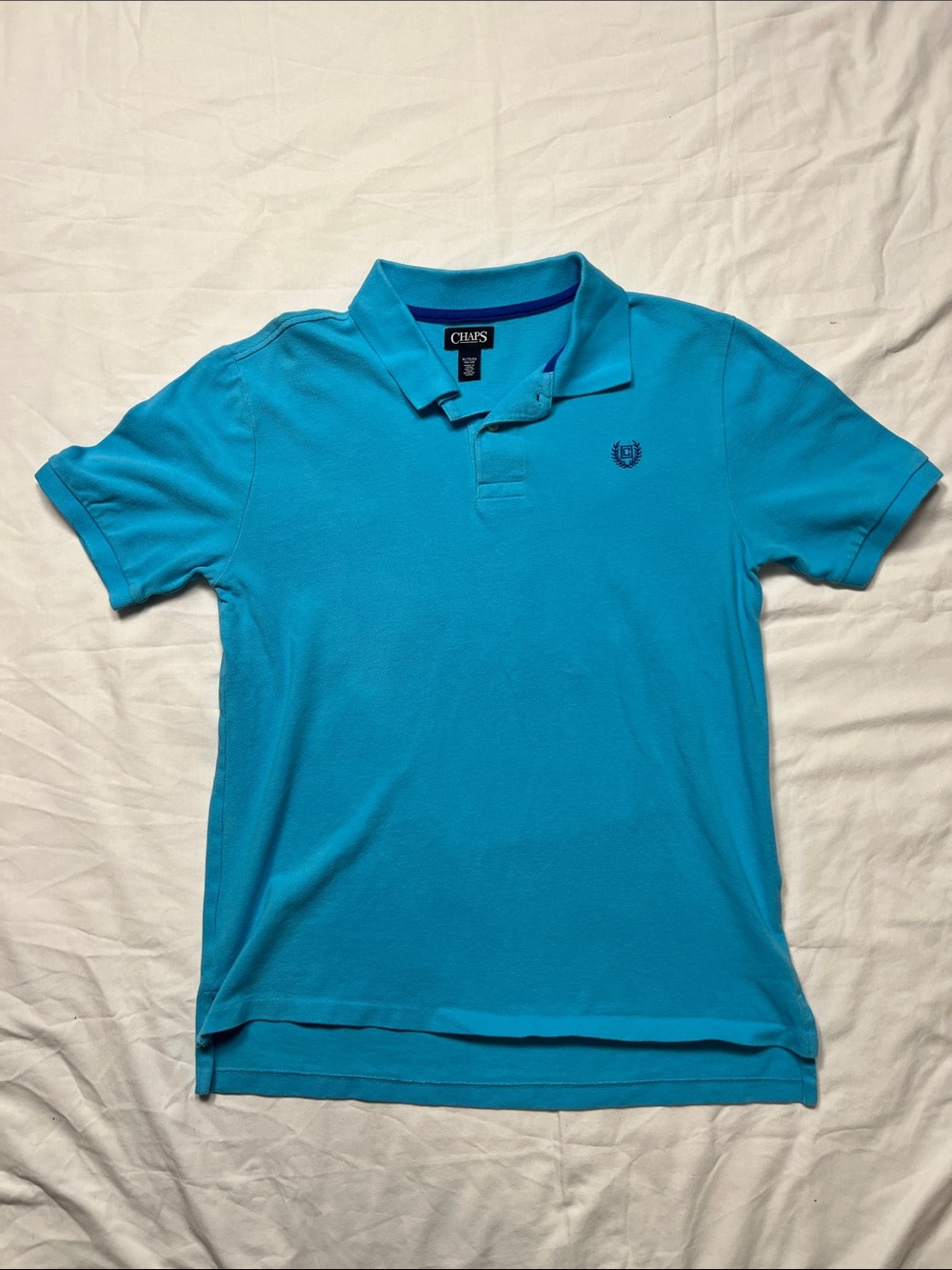 Chaps Youth Polo Shirt in Turquoise Blue
